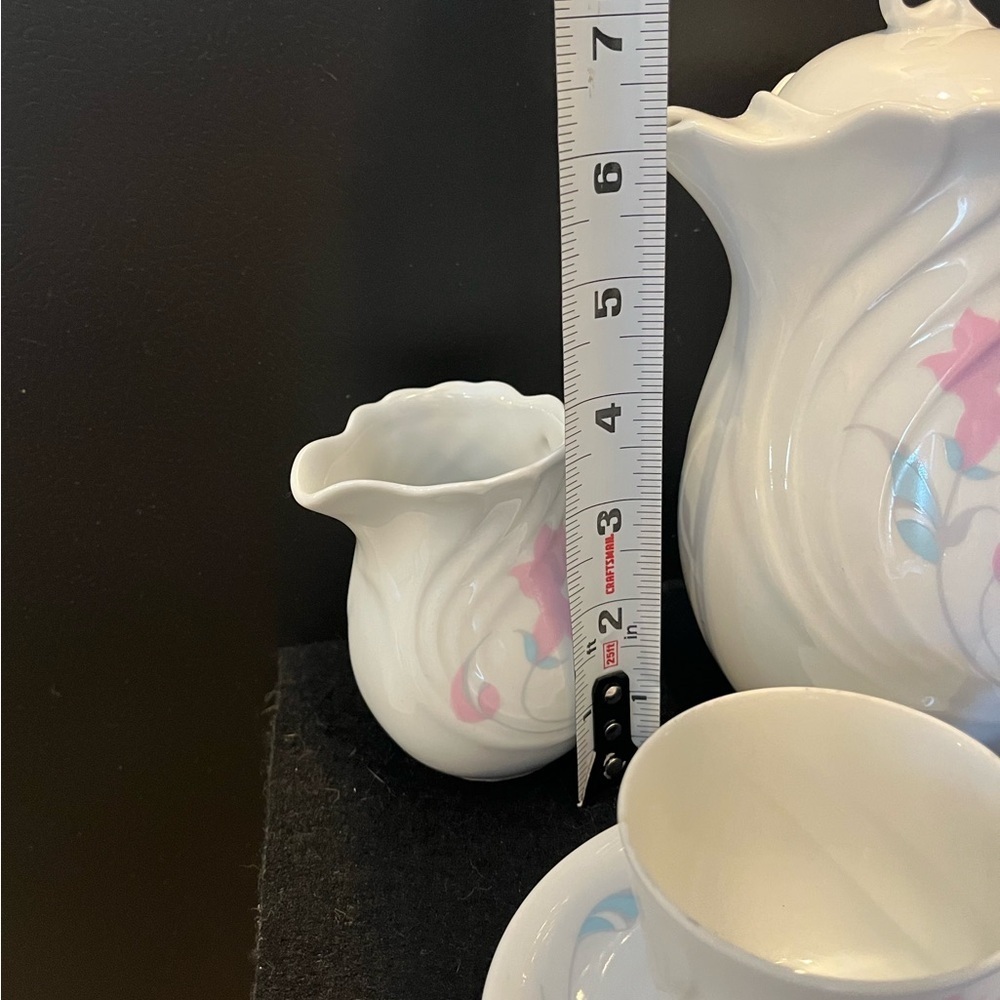 Vintage Wawel Poland Floral Tea Set with Pink and Blue Accents - Picture 3 of 15